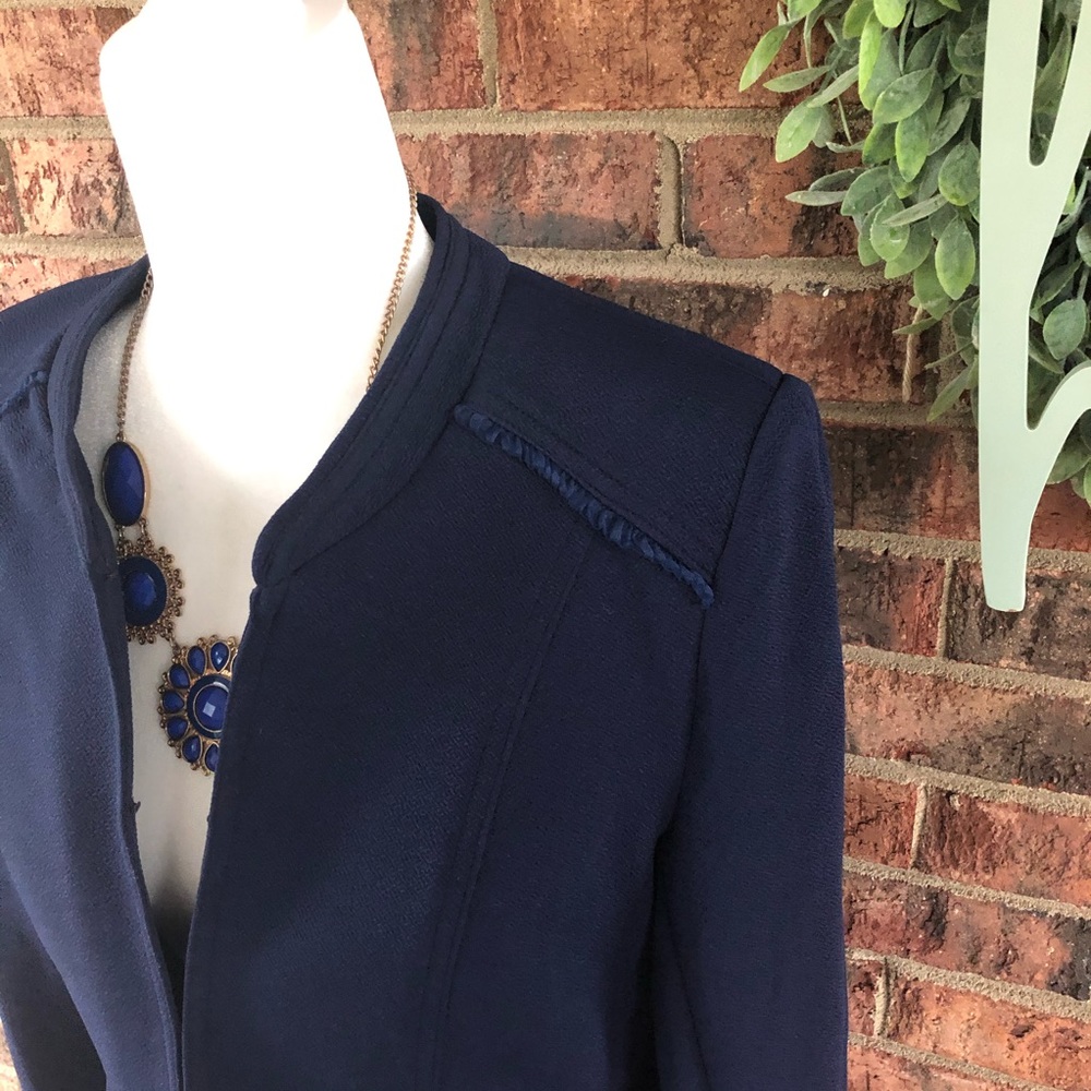 { KATE ROSY } Blue Lightweight Ruffle Blazer - Picture 3 of 8